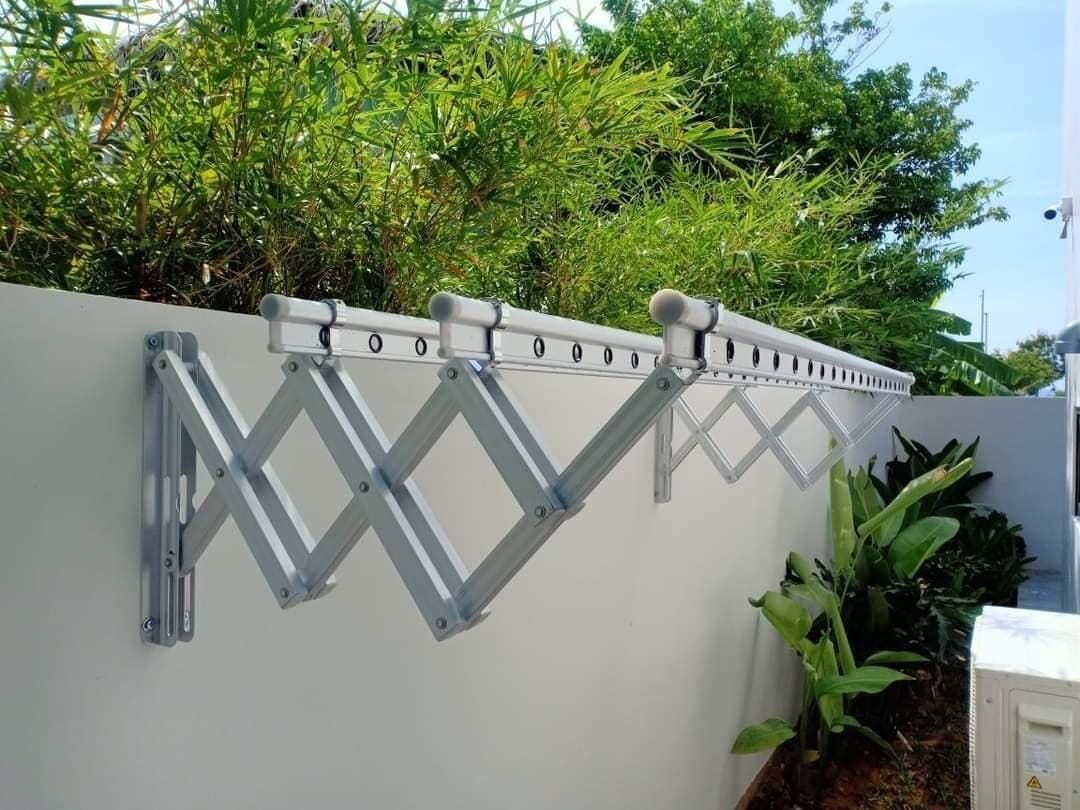 Giàn Phơi Thông Minh Xếp Ngang Màu Trắng Bạc